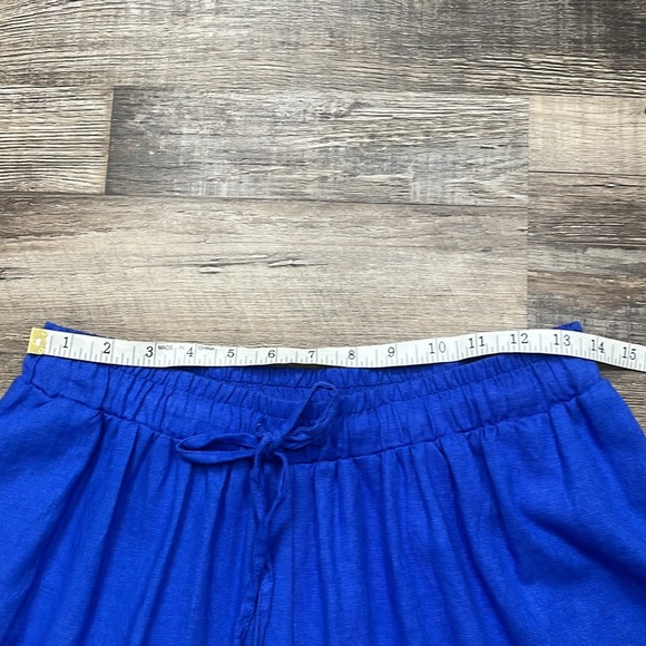 Vince Camuto Blue Wide Leg Linen Blend Elastic Waist Palazzo Pants Beachy Sz S - Picture 9 of 12